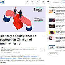 Fusiones y adquisiciones se recuperan en Chile en el primer semestre